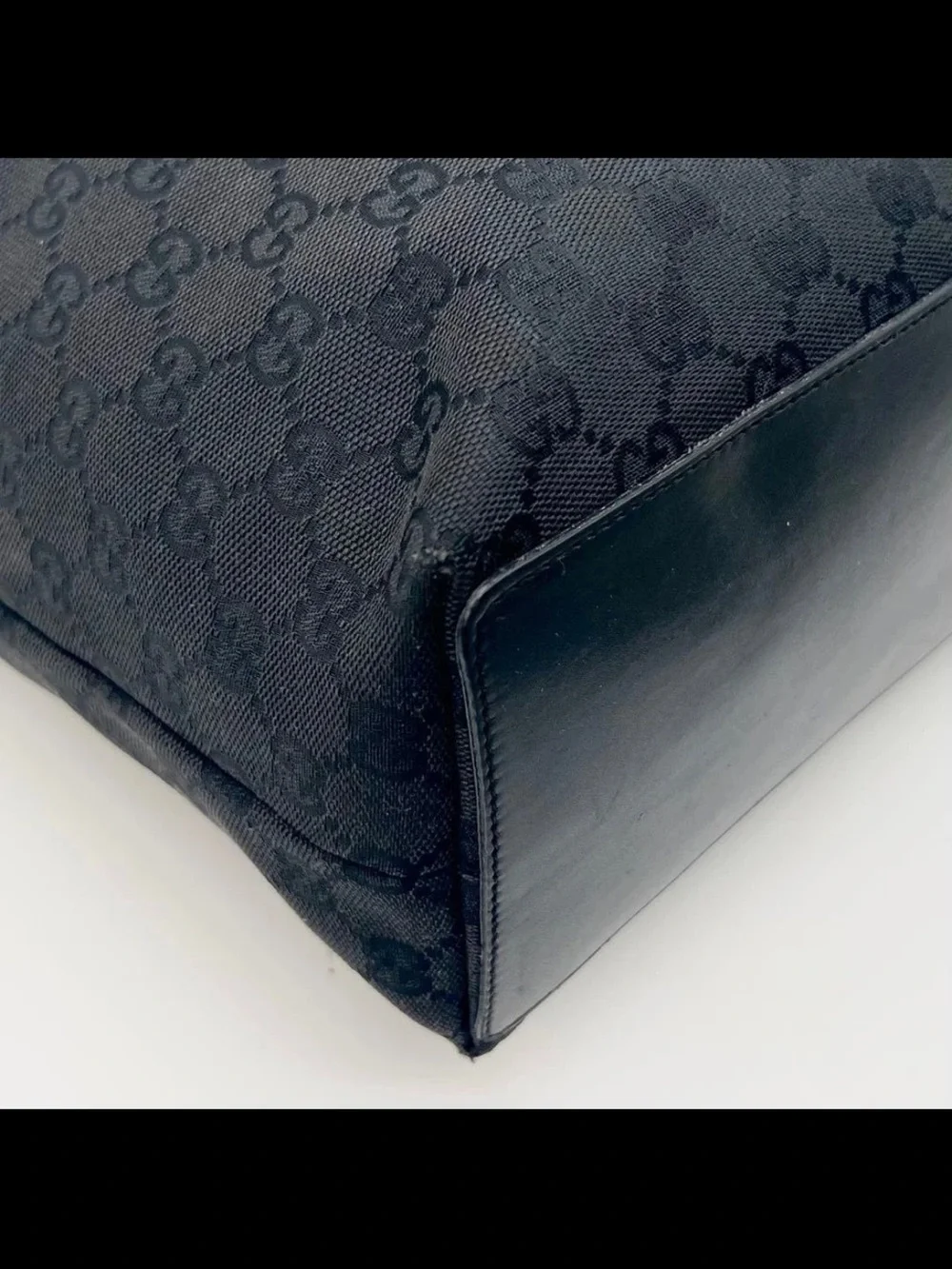 Gucci Monogram Black Canvas Tote